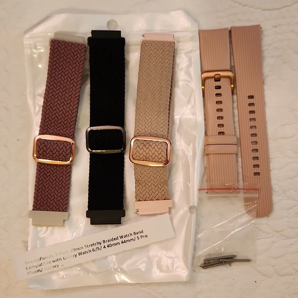 Braided and Silicone Watch Bands Set
